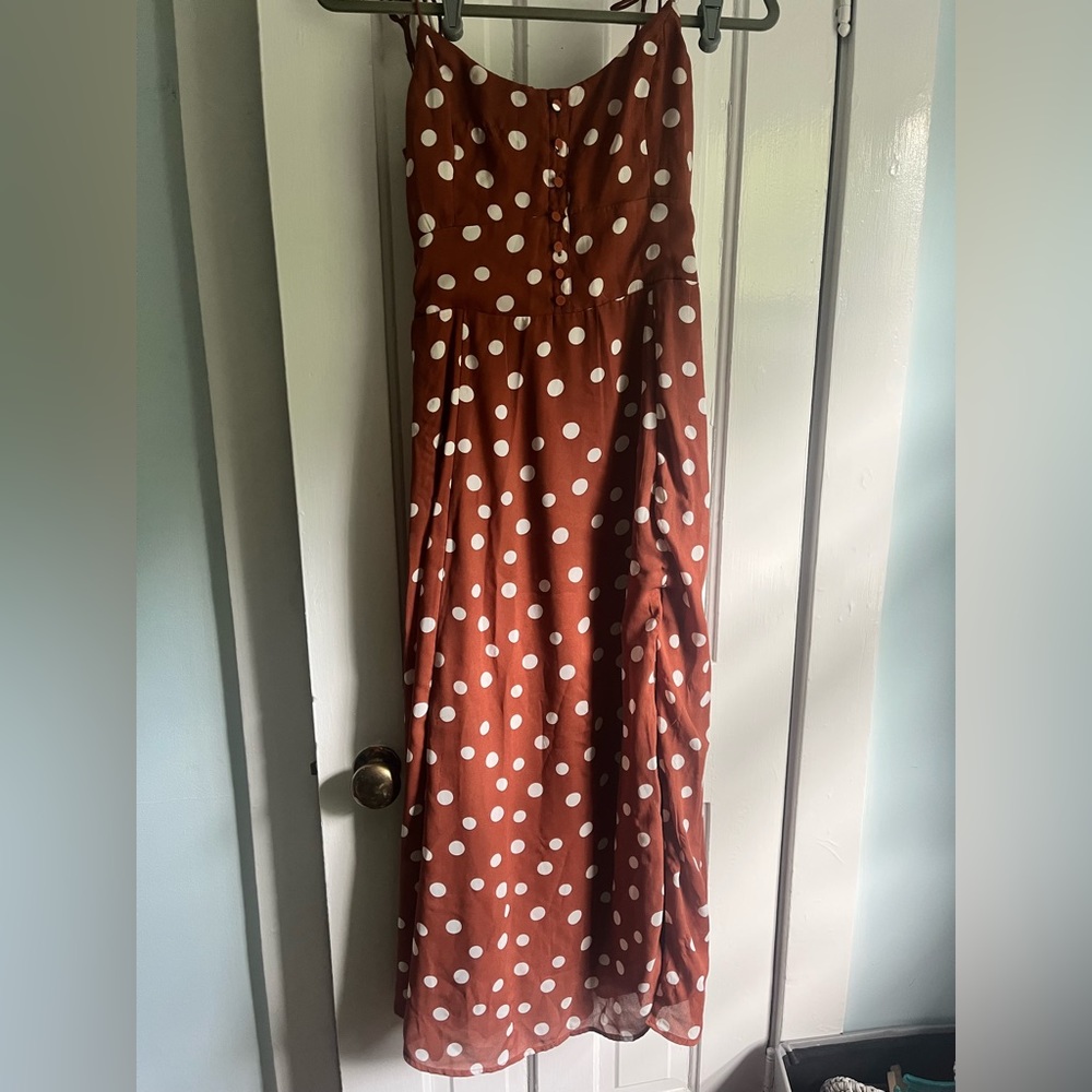Abercrombie & Fitch Polka Dot Dress, size Small T, fits as maxi/midi.